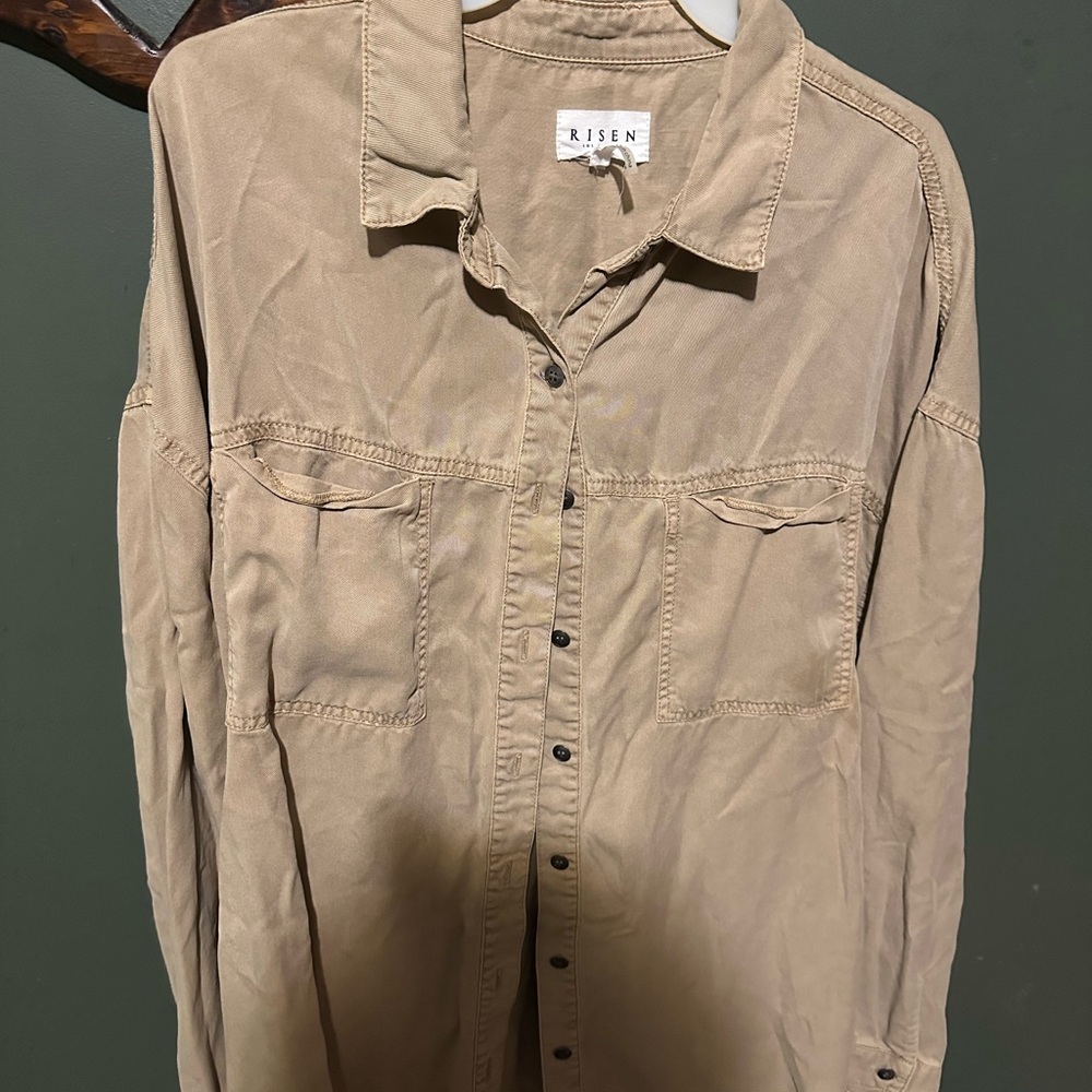 Risen Women's Tan Button Down Shirt